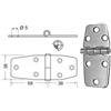 Cerniera inox mm 97 x 38 spessore 2,5 mm