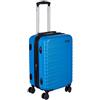 Amazon Basics, Bagaglio a Mano Rigido Espandibile, Bagaglio da Viaggio in ABS con 4 Ruote Girevoli Doppie, Struttura Leggera e Resistente ai Graffi, 37,5cm x 25,5cm x 55cm, Colore Azzurro