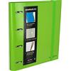 Grafoplás 88102020-carpeta 4 anelli A4 fustellate con busta trasparente, 6 Divisori e 140 fogli, colore: verde, 4 anelli da 35 mm, Chiusura di gomma