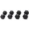 Diamond Fitness Set Manubri Gommati Esagonali Black Oxyde da 22,5 a 30 kg - Totale 210 kg