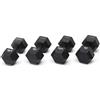 Diamond Fitness Set Manubri Gommati Esagonali Black Oxyde da 32,5 a 40 kg - Totale 290 kg