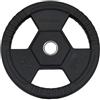 DIAMOND FITNESS Disco Olimpico Gommato Ruvido Tri-Grip 25 kg, foro 50 mm