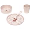LÄSSIG Set di stoviglie per bambini, piatto ciotola tazza cucchiaio, senza BPA/Dish Set PP/Cellulose Little Forest Rabbit