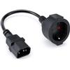 CABLEPELADO Cavo di alimentazione Shucko | Cavo adattatore di alimentazione per SAIS da connettore C14 maschio a connettore CEE7 femmina | Cavo UPS | 100% rame AWG18 | colore nero | 25 cm