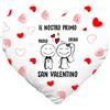 Colorfamily Cuscino SanValentino Personalizzabile a Cuore con nome Il nostro primo SanValentino Innamorati Amore Love