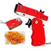 mciskin pistole a nastro in gomma, giocattolo Easy Load, pieghevole, a mano, mini pistola in gomma metallica con portachiavi e 60 elastici elastici (rosso)