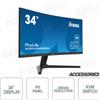IIYAMA XCB3494WQSN-B5 - Monitor Curvo Prolite 34 Pollici FULL HD 0.4ms Flicker Free Speaker Blue Light - IIYAMA