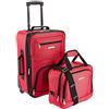 Rockland Set di bagagli verticali Softside di modo, Rosso, Taglia unica, Set di bagagli verticali Softside di modo