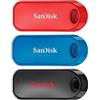 SanDsik Cruzer Snap USB 32G 3PACK Black/Blue/Red, Aluminium, Rosso/Blu/Nero