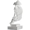 PIGPIGFLY Il Silenzio è Statua d'oro,Statue Decorative, Figure Decorative, Statuette Decorative Casa, Soggiorno Decorativo Moderno da Appoggiare, Scultura Astratta in Poliresina, Idea Regalo(Bianco)