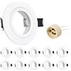 URing Faretto Incasso Cartongesso GU10 Alluminio Bianco, Cornice Faretti led da incasso per cartongesso Rotondo Portafaretto incl. Portalampada GU10 per lampade LED e Alogeno, Foro ø65mm, Set da 10