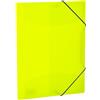 HERMA Cartellina portadocumenti A4 giallo fluo traslucido, set da 3 pezzi, cartelline angolari in plastica con elastico e alette interne per bambini, ragazzi e ragazze