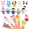 Xrten 16 Pezzi Marionette Dita,Burattini a Dito Finger Puppets in Velluto con 10 Animali e 6 Famiglie