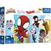 Trefl Junior - Spidey and His Amazing Friends, Ingenious Spidey - Puzzle 60 XXL Super Shape - Forme Pazze, Pezzi Grandi, Da Colorare Con I Personaggi Delle Fiabe, Dai 4 Anni in Su