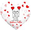Colorfamily Cuscino SanValentino Personalizzabile a Cuore con nome Fidanzati palloncini Innamorati Amore Love