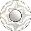 DRW Specchio da parete rotondo in metallo dorato 50 x 1,2 cm