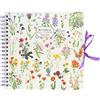 Grupo Erik Album Fotografico Scrapbook Wild Flowers - Album Fotografico Personalizzabile 26x26 cm Spirale, 40 Pagine Bianche per Incollare e Scrivere, con Copertina Rigida