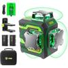 LasGoo LG-3D Livella Laser 3D a Raggio Verde a Linee Incrociate Autolivellante 360, per Edilizia e Appendere Quadri, 2 Batterie Ricaricabili Agli Ioni di Litio, Supporto Magnetico Incluso, Verde