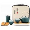 fanquare Set da Tè Verde Giapponese per Adulti, Servizio da Tè Cinese in Ceramica, Servizio da Tè portatile Gongfu con Una Teiera, 4 Tazze da Tè