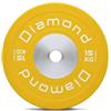 DIAMOND FITNESS Diamond Disco Bumper Competizione Pro Giallo Ø45 cm Peso 15 kg