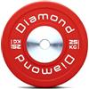 DIAMOND FITNESS Diamond Disco Bumper Competizione Pro Rosso Ø45 cm Peso 25 kg