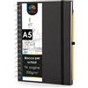 OfficeTree Taccuino per schizzi, formato A5, con rilegatura a spirale, formato verticale, 96 pagine, 48 fogli, A4, 200 g, carta bianca vergine, libretto per schizzi acquerello, matita inclusa