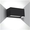 Kingwen 20W LED Applique da interni/esterni 6000K Bianco freddo Applique da parete Angolo del Fascio Regolabile Lampada da Parete IP65 Impermeabile (Nero)