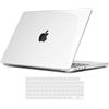 TECOOL Cover per MacBook Pro 14 Pollici M4 M3 M2 M1 Pro/Max 2021-2024 (A3401 A3185 A3112 A2992 A2918 A2779 A2442), Custodia Rigida Protettiva Sottile in Plastica e Copritastiera UE, Trasparente
