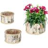 Relaxdays Set da 3 Vasi Rotondi per Fiori, Fioriere con Rivestimento, per Ambienti Interni ed Esterni, Bianco Naturale