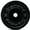 DIAMOND FITNESS Diamond Disco Bumper Master Nero-Verde Ø45 cm Peso 10 kg