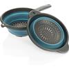 COM-FOUR® 2x setacci da cucina pieghevoli con e senza manico | setaccio pieghevole in silicone - setaccio drenante per pasta - verdura - frutta