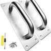 WZYTEU 2 maniglie per cancello da fienile, in acciaio inox, per porte fienili, porte, garage, armadi, porte scorrevoli, porta da giardino, capannone con 8 viti e cacciaviti