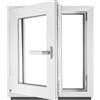 Generic ‎BauPLAZA - Finestra Serramenti in PVC - BIANCO - Vetro camera - LxA 80 x 80 cm Lato maniglsa: Sinistra LxA 800 x 800 mm - Funzione Girevole - Ottima scelta