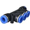 CNCTEC IQS pneumatico multiplo connettore ad aria compressa a T con 5 uscite, 8 mm