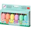 Legami HC0001 Set di 6 Mini Evidenziatori, Carrate Team, Evidenziatori a Forma di Carota, Inchiostri a Base d'Acqua, per Tratti Fini e Spessi, Colori Pastello, Asciugatura Rapida