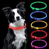 AUAUY Collare per Cani luminoso, Collare per Animali Domestico LED Ricaricabile USB, Impermeabile Tagliabile Collare Regolabile Adatto per Cani Gatti Taglia Piccola Media Grande（Rosso）