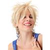 WIG ME UP - BLUE144-27T613 Parrucca Donna Parrucca capelli corti Corta Cotonata Ciocche scompigliate Anni 80 Wave Punk Biondo Mix Biondo platino e Biondo ramato