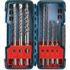 Bosch Professional Set di punte da trapano per martello rotativo SDS-plus 7 pezzi con custodia HCK001