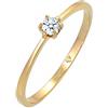 DIAMORE Elli DIAMONDS Anello Donne Solitario di Fidanzamento con Diamante (0,11 ct.) in Oro Giallo 585