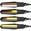Simda Pro Indicatori Frecce LED Moto Omologate E Mark con Effetto Dinamico Design Nero Universale per Moto Quad ATV Lampeggiante Sequenziale Alta Luminosità Norma IP67 Impermeabile