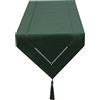 SANLEHAUSE Runner da Tavola in Lino Verde Scuro 32 x 220 cm, Alta Qualità, Semplice, Moderno, Facile Manutenzione per Tavolo da Pranzo, Ristorante