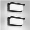 MICUTU Applique Esterno LED, 18W IP65 Impermeabile Moderno Lampade Esterno, Luci da Esterno Parete, per Balcone, Terrazzo Corridoio, Giardino, Decorazioni Esterne Luce (Bianco Freddo, 2PCS)