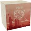 speecheese Salvadanaio in legno con bel motivo e testo Viaggio a New York in rosso per prossimo regalo