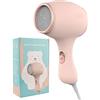 Lotvic Fon per Bambini, Mini Asciugacapelli per Ragazze, Fon per Bambini Neonati, Asciugacapelli da Viaggio, 3 Impostazioni di Velocità, Asciugacapelli Portatile Caldo e Freddo a 500W (Rosa)