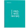 Miquelrius - Taccuino A4, Notebook Messaggi, 1 striscia di colore, 80 fogli a quadretti, Carta da 90 g/m², 4 fori, Quaderno A4 con copertina rigida, Rilegatura a spirale, Colore turchese