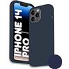 Phonix Cover per iPhone 14 Pro Silicone Liquido Blu Italia - Custodia per iPhone 14 Pro compatibile con Ricarica Wireless - Cover per iPhone 14 Pro Morbida Antiurto con Bordi Rialzati