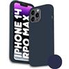 Phonix Cover per iPhone 14 Pro Max Silicone Liquido Blu Italia - Custodia per iPhone 14 Pro Max Compatibile con Ricarica Wireless - Case Antiurto