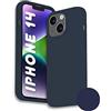 Phonix Cover per iPhone 14 Silicone Liquido Blu Italia - Custodia per iPhone 14 Compatibile con Ricarica Wireless - Case Morbido Antiurto con Bordi Rialzati