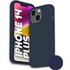 Phonix Cover per iPhone 14 Plus Silicone Liquido Blu Italia - Custodia per Iphone 14 Plus Compatibile con Ricarica Wireless - Case Morbido Antiurto con Bordi Rialzati