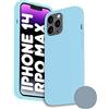 Phonix Cover per iPhone 14 Pro Max Silicone Liquido Azzurro Italia - Custodia per iPhone 14 Pro Max Compatibile con Ricarica Wireless - Case Antiurto